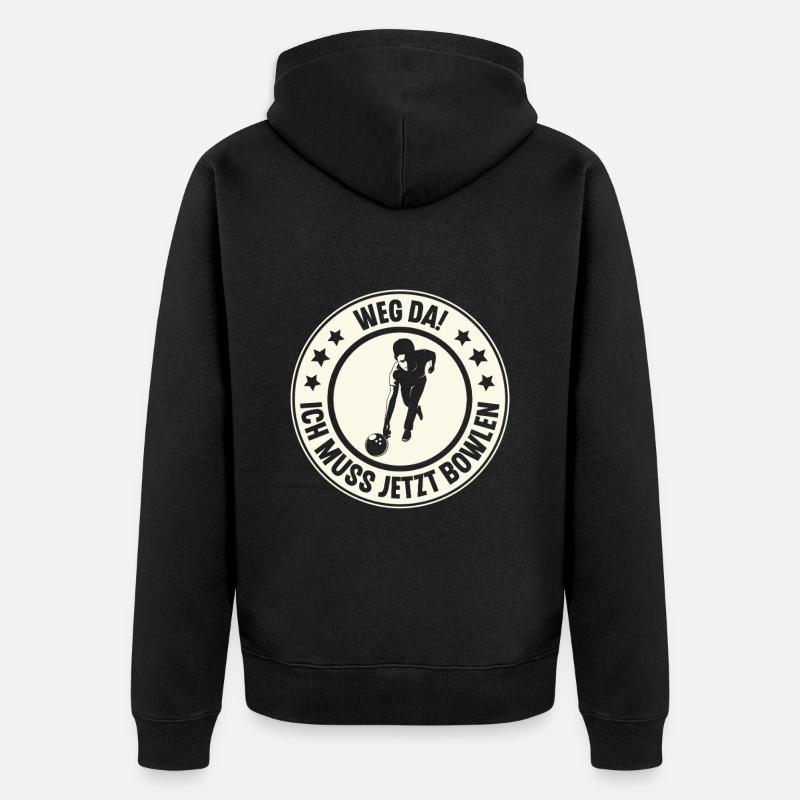Bowling - Unisex Premium Bio Zip Hoodie - Schwarz