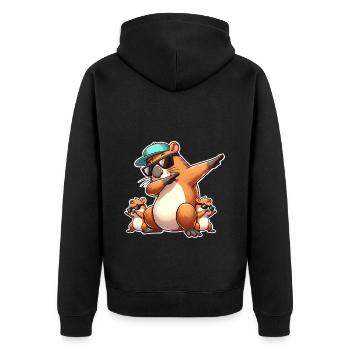 Capybara Papa Enfants Fils Fille - Veste à capuche bio Premium Unisexe - noir - Dos - Nico (187cm)