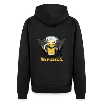 Vambier Vampire Beer Halloween Party Funny Costume - Unisex Premium Organic Zip Hoodie - black - Back - Nico (187cm)