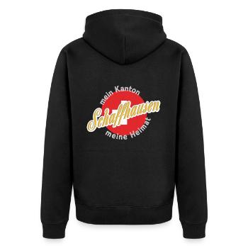 My home Schaffhausen gift - Unisex Premium Organic Zip Hoodie - black - Back - Nico (187cm)