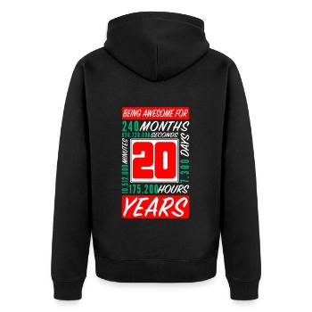 Famille 200 Ans Anniversaire Mois Heures - Veste à capuche bio Premium Unisexe - noir - Dos - Nico (187cm)
