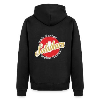 My home Solothurn gift - Unisex Premium Organic Zip Hoodie - black - Back - Nico (187cm)