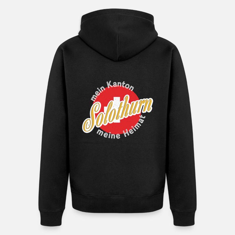 Meine Heimat Solothurn Geschenk - Unisex Premium Bio Zip Hoodie - Schwarz