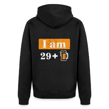 I'm 29 plus beer 30th birthday - Unisex Premium Organic Zip Hoodie - black - Back - Nico (187cm)