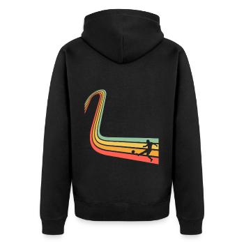 Football Retro Vintage - Unisex Premium Organic Zip Hoodie - black - Back - Nico (187cm)