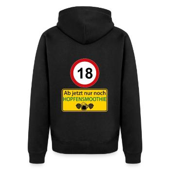 18 Désormais, uniquement le smoothie au houblon - Veste à capuche bio Premium Unisexe - noir - Dos - Nico (187cm)