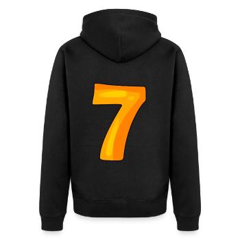 7 - Unisex Premium Organic Zip Hoodie - black - Back - Nico (187cm)