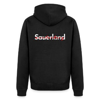 Sauerland Winterberg - Unisex Premium Bio Zip Hoodie - Schwarz - Hinten - Nico (187cm)