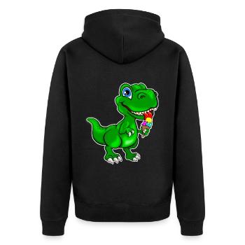 Dino avec de la glace -Dinosaures avec de la glace - Veste à capuche bio Premium Unisexe - noir - Dos - Nico (187cm)