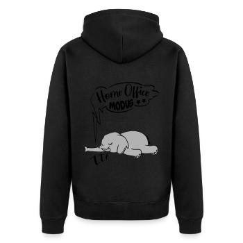 Home Office Mode Elephant Ingnorant No Nö Chef - Unisex Premium Organic Zip Hoodie - black - Back - Nico (187cm)