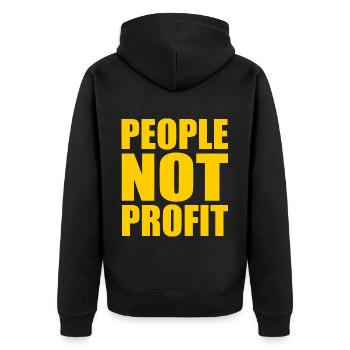 People not profit - Veste à capuche bio Premium Unisexe - noir - Dos - Nico (187cm)