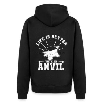 Forgeron Anvil | Idée cadeau d’artisan métallurgiste - Veste à capuche bio Premium Unisexe - noir - Dos - Nico (187cm)