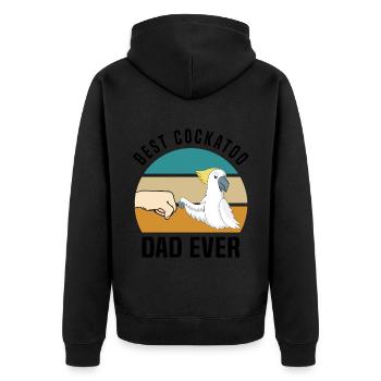 Cockatoo - Unisex Premium Organic Zip Hoodie - black - Back - Nico (187cm)