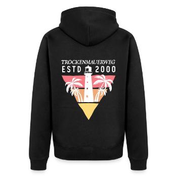 Mallorca wandern GR 221 Wanderweg Geschenk - Unisex Premium Bio Zip Hoodie - Schwarz - Hinten - Nico (187cm)