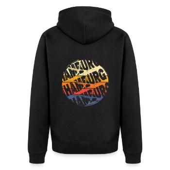 Hamburg Germany City Vintage Retro Skyline - Unisex Premium Organic Zip Hoodie - black - Back - Nico (187cm)