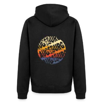 Augsburg Deutschland Stadt Vintage Retro Skyline - Unisex Premium Bio Zip Hoodie - Schwarz - Hinten - Nico (187cm)