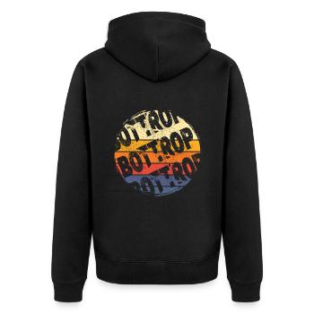 Bottrop Deutschland Stadt Vintage Retro Skyline - Unisex Premium Bio Zip Hoodie - Schwarz - Hinten - Nico (187cm)