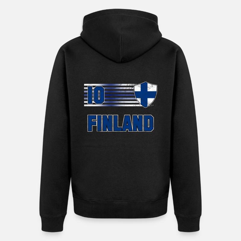 Équipe de Finlande de football - Veste à capuche bio Premium Unisexe - noir