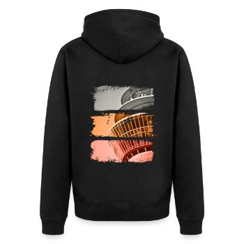 Dusseldorf Vintage Retro Allemagne City Skyline - Veste à capuche bio Premium Unisexe - noir - Dos - Nico (187cm)