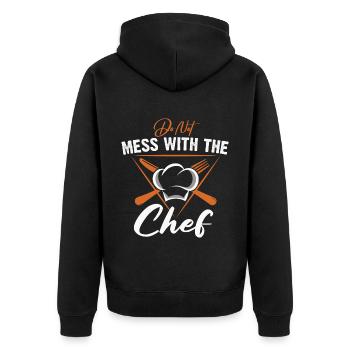 Chef Chef Chef Cuisine Drôle de dicton - Veste à capuche bio Premium Unisexe - noir - Dos - Nico (187cm)