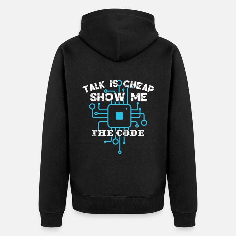 Lustige Programmierer-Codierung - Unisex Premium Bio Zip Hoodie - Schwarz