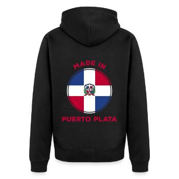 Puerto Plata République dominicaine - Veste à capuche bio Premium Unisexe - noir - Dos - Nico (187cm)