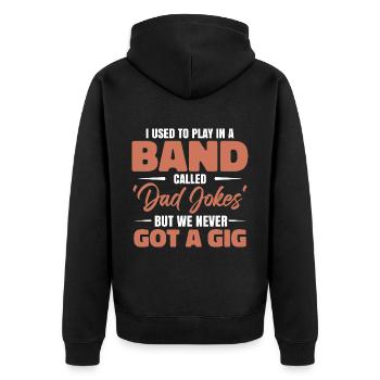 Drôle de papa Blagues T Shirt - Veste à capuche bio Premium Unisexe - noir - Dos - Nico (187cm)