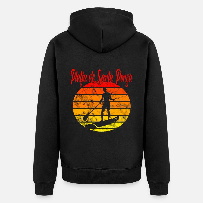 Platja de Santa Ponça - Unisex Premium Bio Zip Hoodie - Schwarz