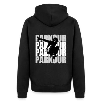 Parkour - Veste à capuche bio Premium Unisexe - noir - Dos - Nico (187cm)