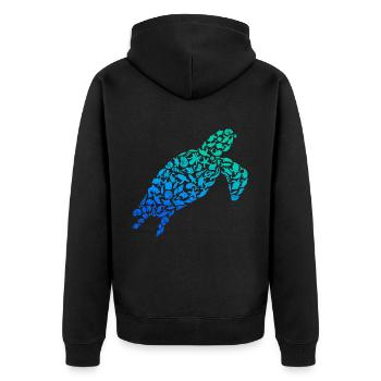 Turtle Sea Turtle Water Turtle - Unisex Premium Organic Zip Hoodie - black - Back - Nico (187cm)