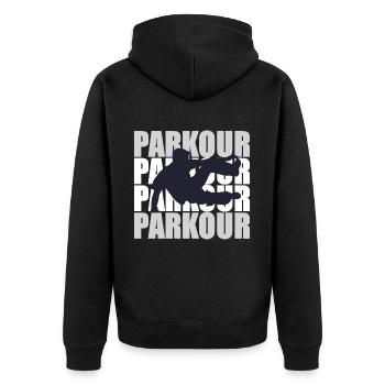 Le parkour - Veste à capuche bio Premium Unisexe - noir - Dos - Nico (187cm)