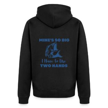 Mine's So Big I Have to Use Two Hands - Unisex Premium Organic Zip Hoodie - black - Back - Nico (187cm)