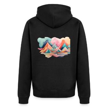 Entwurf - Unisex Premium Bio Zip Hoodie - Schwarz - Hinten - Nico (187cm)