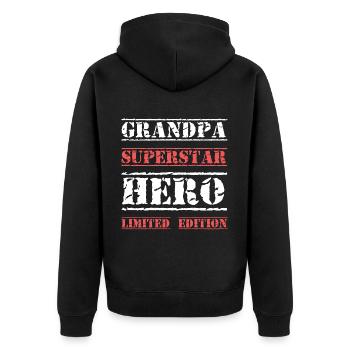 Meilleure citation de grand-père étoile - Veste à capuche bio Premium Unisexe - noir - Dos - Nico (187cm)