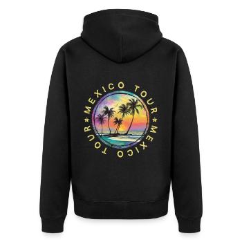 Mexiko Tour Reise Bunt Urlaub - Unisex Premium Bio Zip Hoodie - Schwarz - Hinten - Nico (187cm)