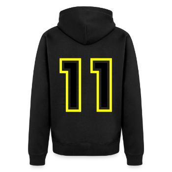 11 Nombre Collège - Veste à capuche bio Premium Unisexe - noir - Dos - Nico (187cm)