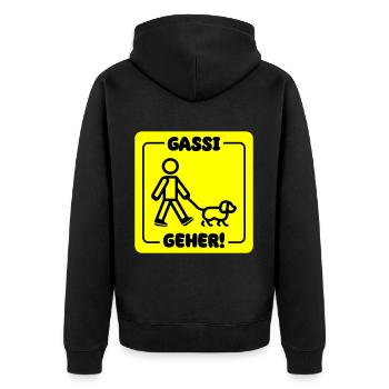 Dog walking dog - Unisex Premium Organic Zip Hoodie - black - Back - Nico (187cm)