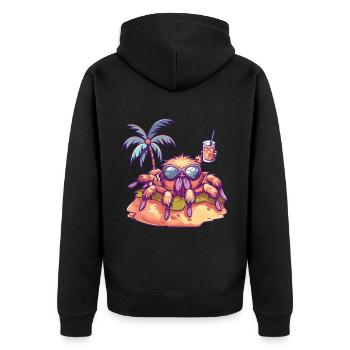 Tarantula Summer Beach Vacation - Unisex Premium Organic Zip Hoodie - black - Back - Nico (187cm)