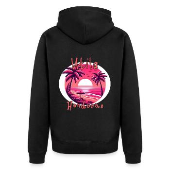 Coucher de soleil à Utila, Honduras - Veste à capuche bio Premium Unisexe - noir - Dos - Nico (187cm)