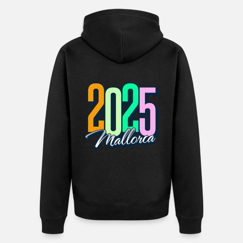 2025 Majorque - Veste à capuche bio Premium Unisexe - noir