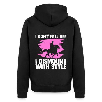 Pferdeliebhaber Reiten Reiten - Unisex Premium Bio Zip Hoodie - Schwarz - Hinten - Nico (187cm)