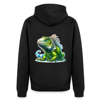 Iguane - Veste à capuche bio Premium Unisexe - noir - Dos - Nico (187cm)