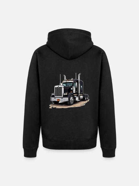 Truck, American Truck - Unisex Premium Organic Zip Hoodie - black