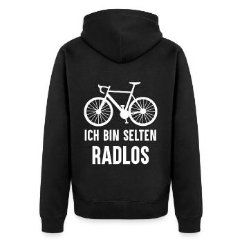 Rare Wheelless Bicycle Mountain Bike Road Bike Wheel - Unisex Premium Organic Zip Hoodie - black - Back - Nico (187cm)