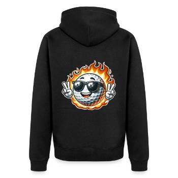 Gulf - Unisex Premium Organic Zip Hoodie - black - Back - Nico (187cm)