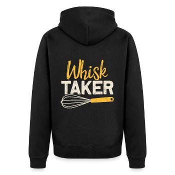 Bake - Unisex Premium Organic Zip Hoodie - black - Back - Nico (187cm)