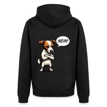 Nein Jack Russel terrier Jack russel liebhaber - Unisex Premium Bio Zip Hoodie - Schwarz - Hinten - Nico (187cm)
