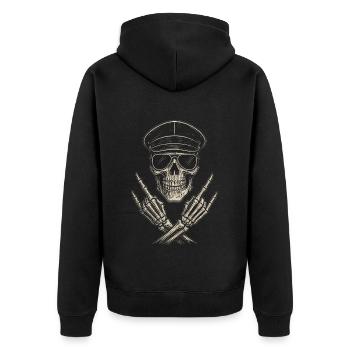 Musique Rock, Crâne, Main De Roche, Heavy Metal - Veste à capuche bio Premium Unisexe - noir - Dos - Nico (187cm)