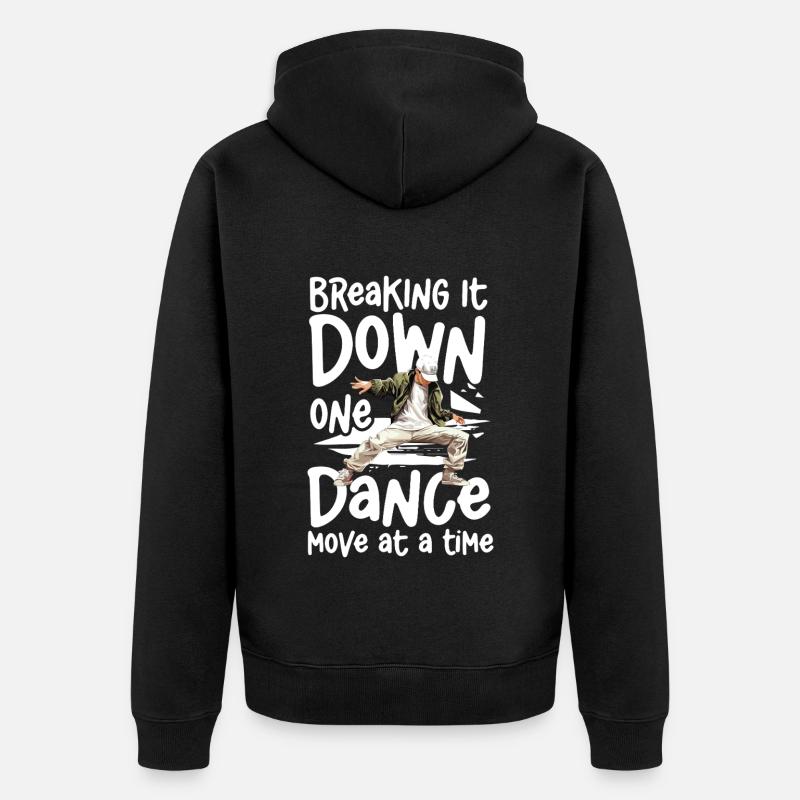 Breaking It Down One Dance Move at a Time - - Unisex Premium Bio Zip Hoodie - Schwarz