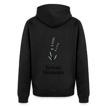 Serene Moments Lavender Calm - Unisex Premium Organic Zip Hoodie - black - Back - Nico (187cm)